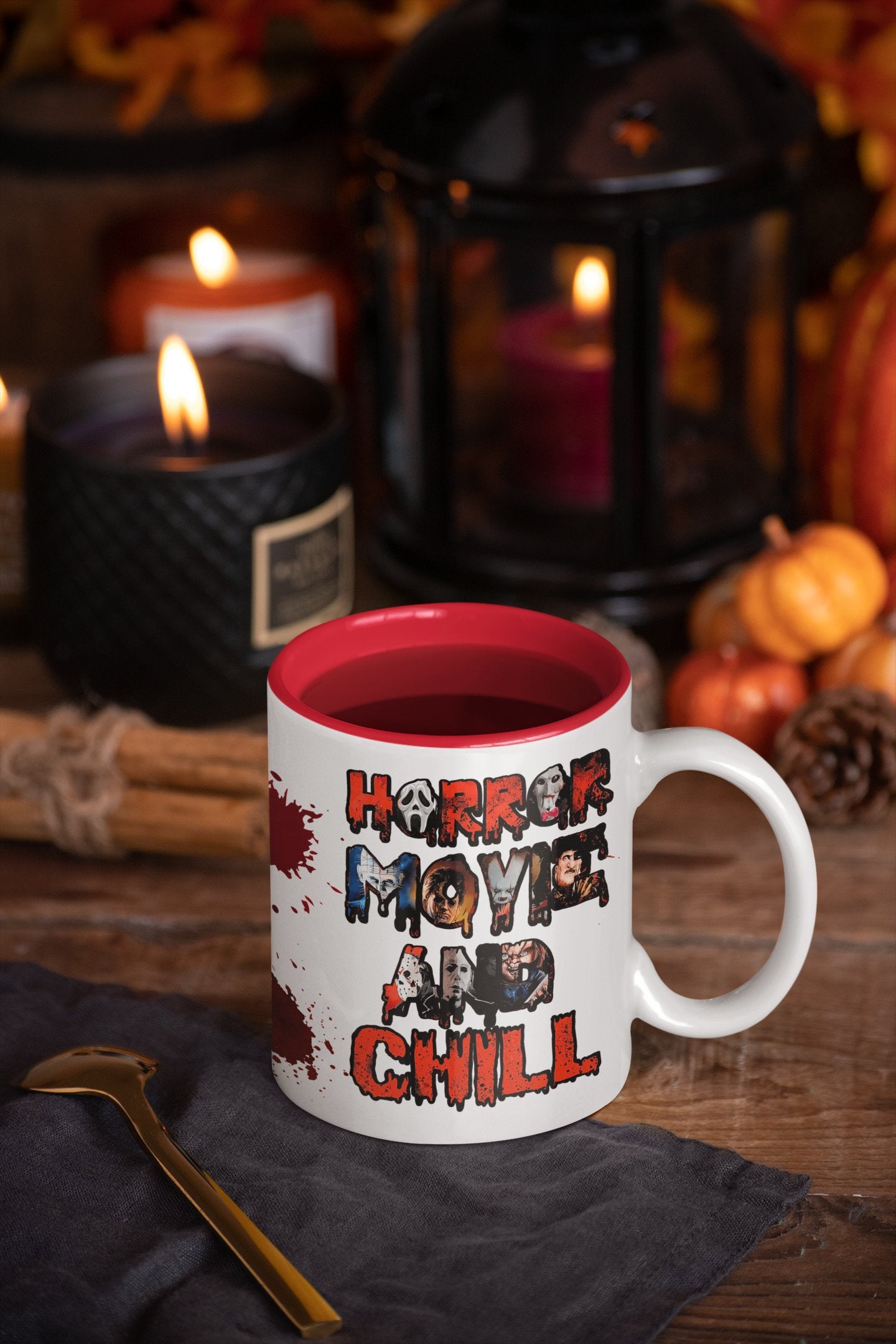 horror movie and chill mug for horror movie fans