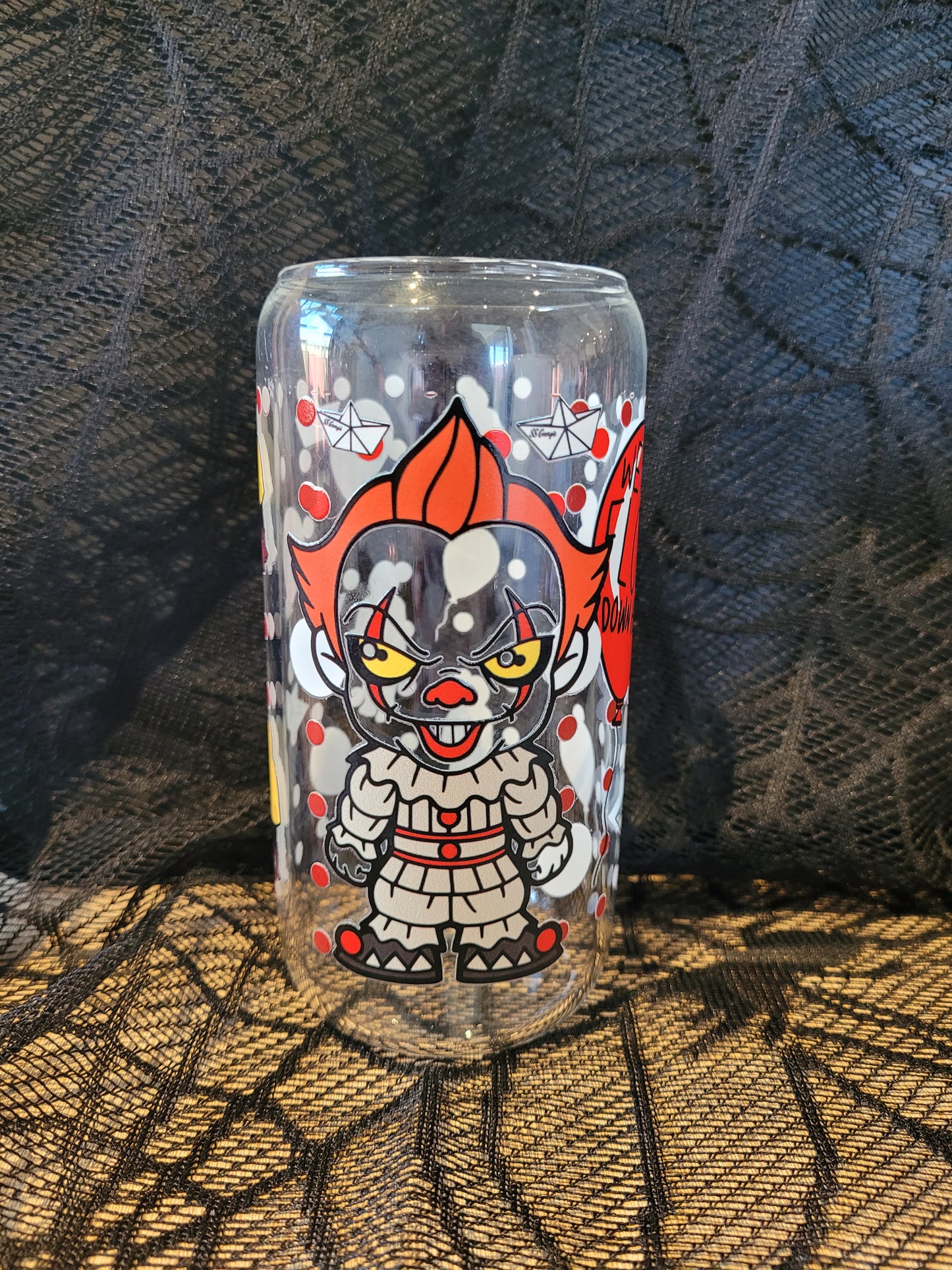 The Clown Glass Can Glitter Lid - Eva Jean & Co