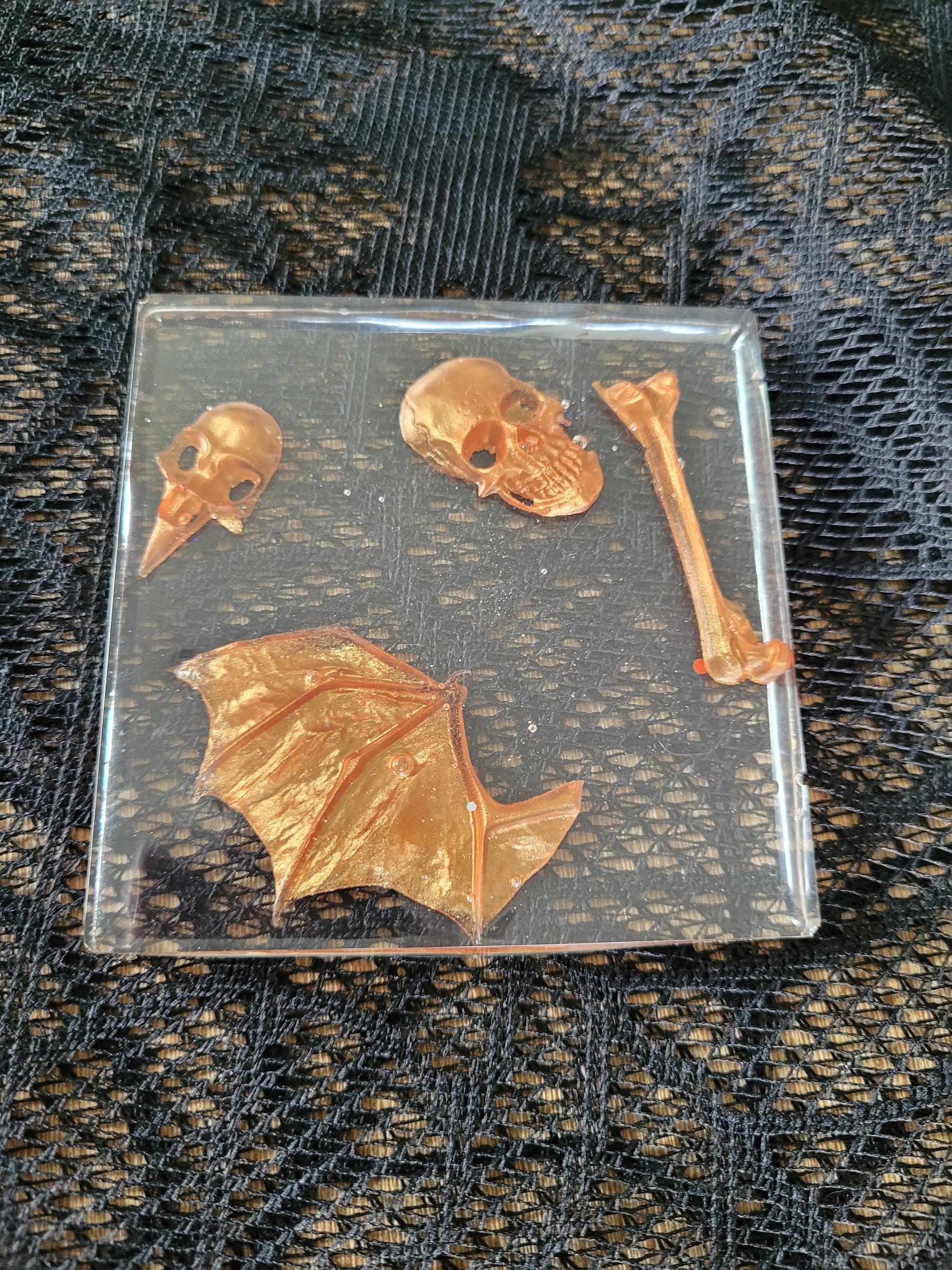 Skeleton Resin Coaster Pack and Stand - Eva Jean & Co