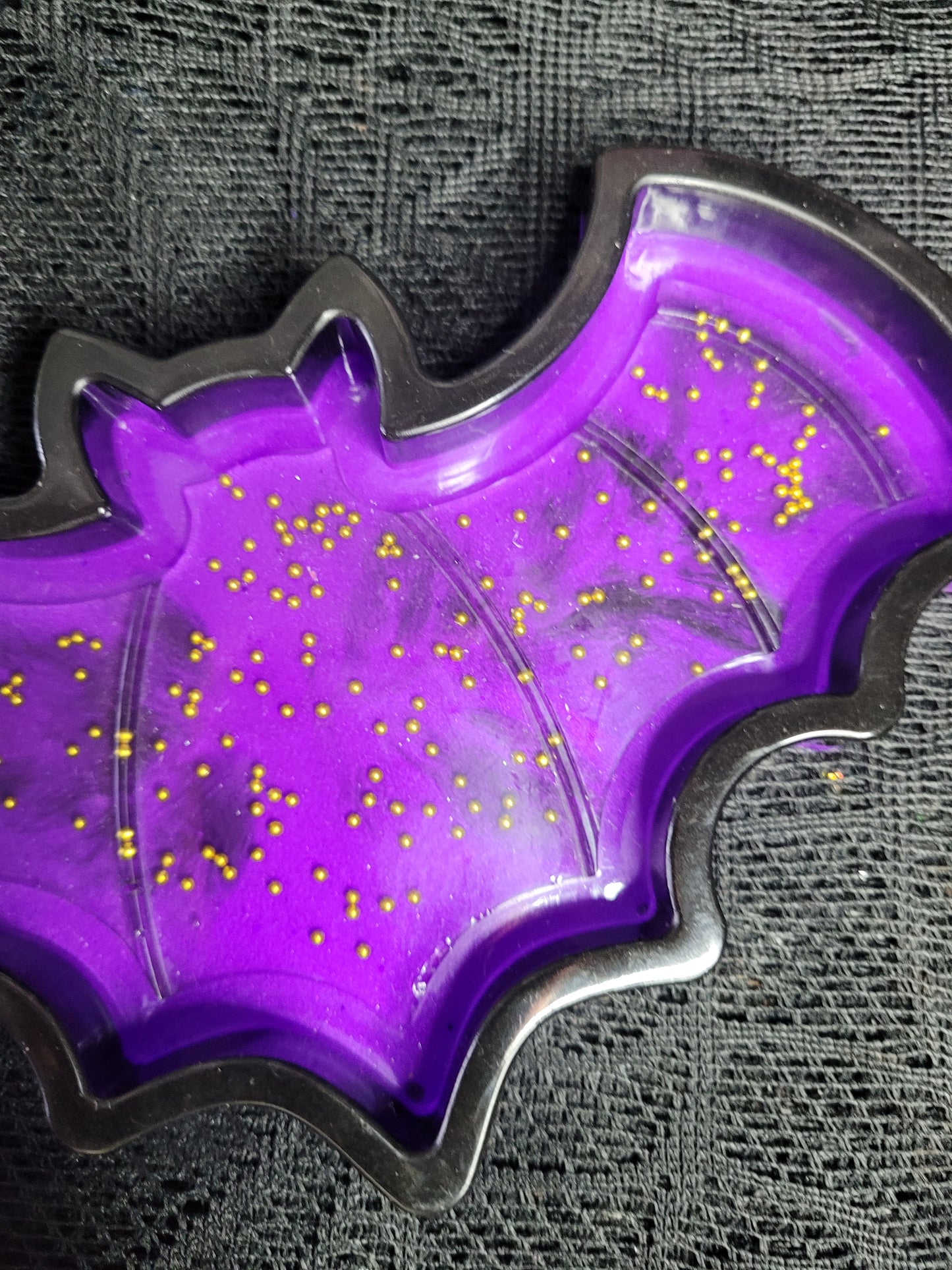 Black Purple Gold  Purple Resin Bat Tray