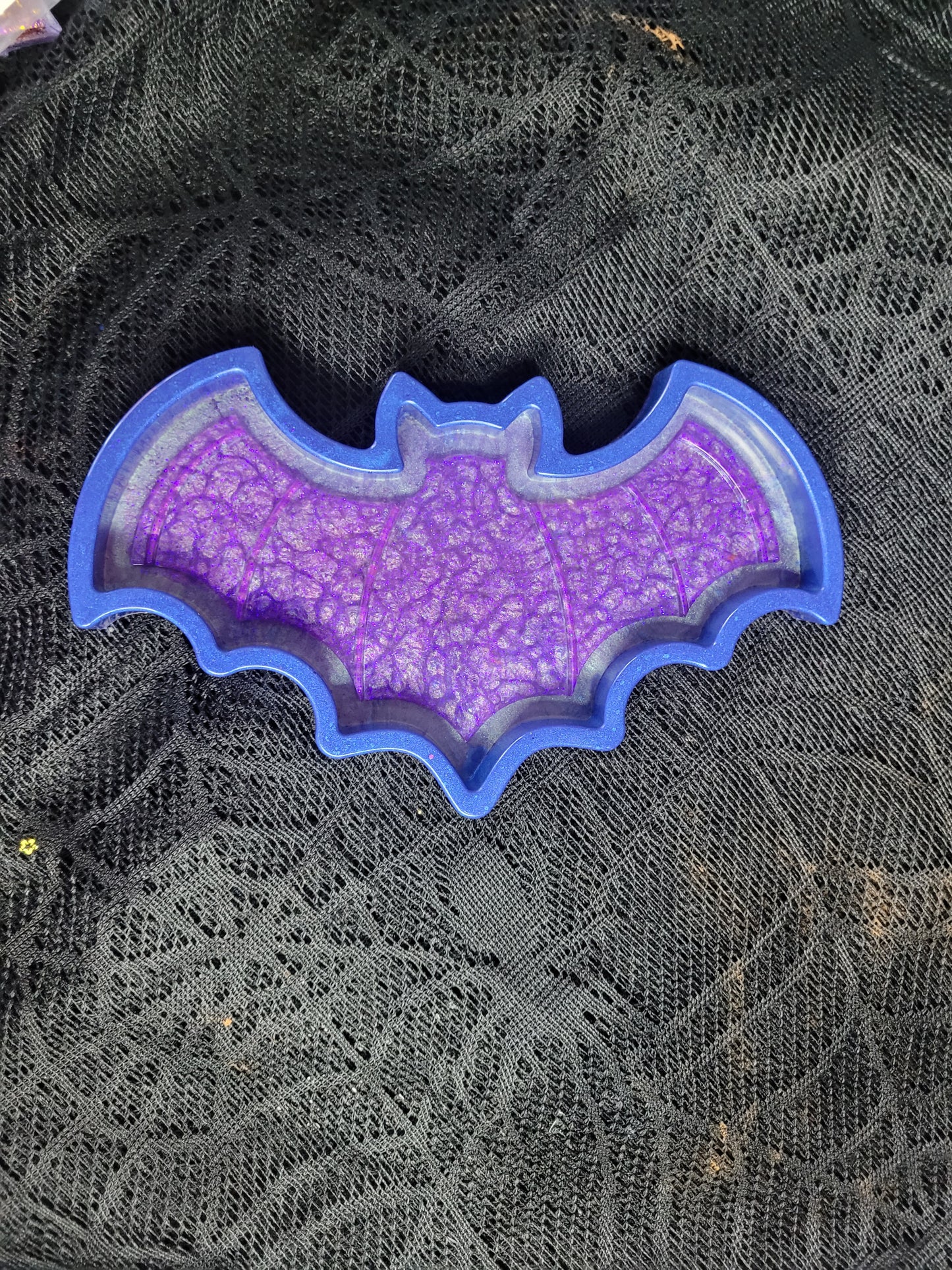 Blue Purple Resin Bat Tray