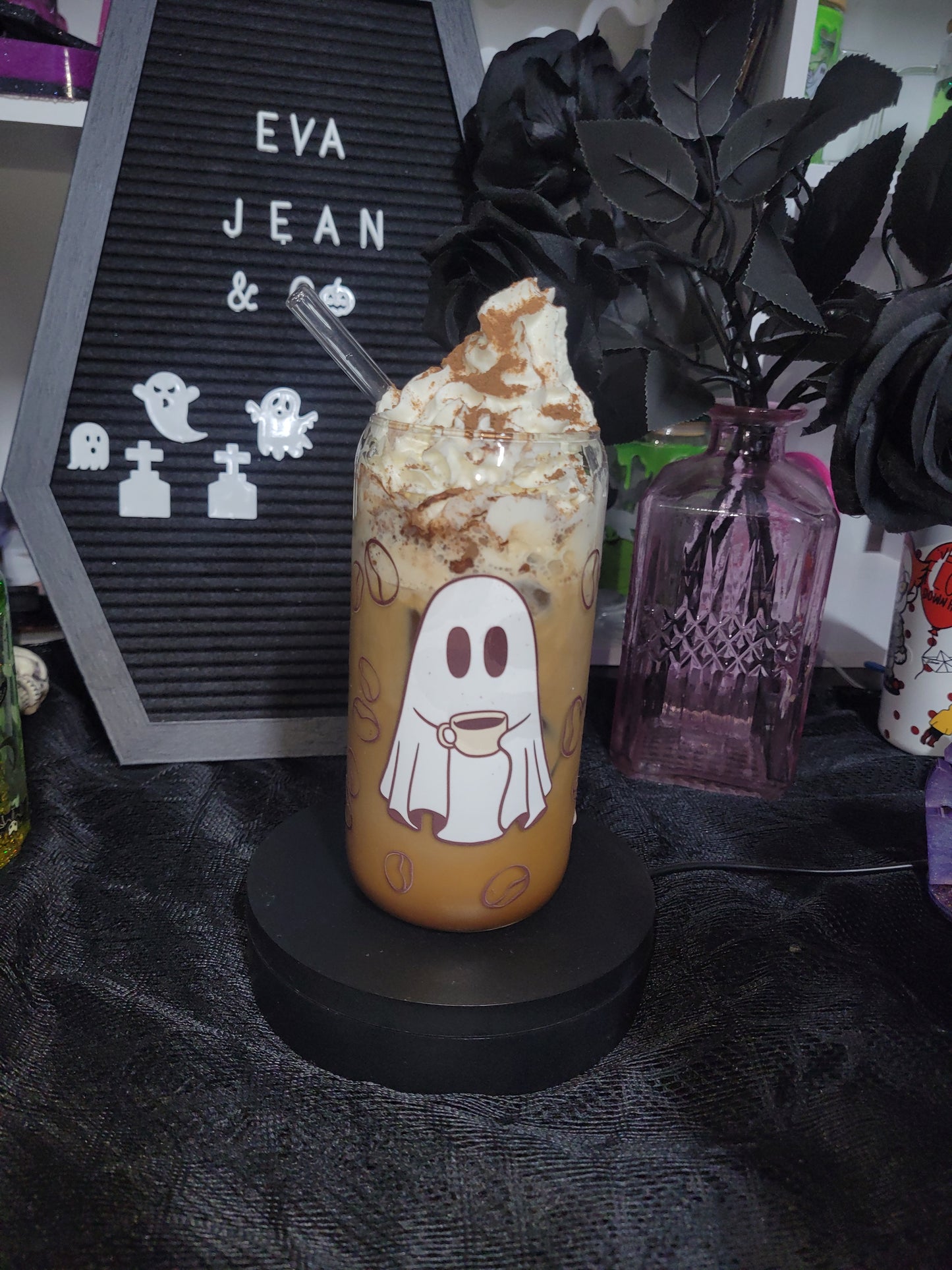 Coffee Bean Ghostie Can Glass