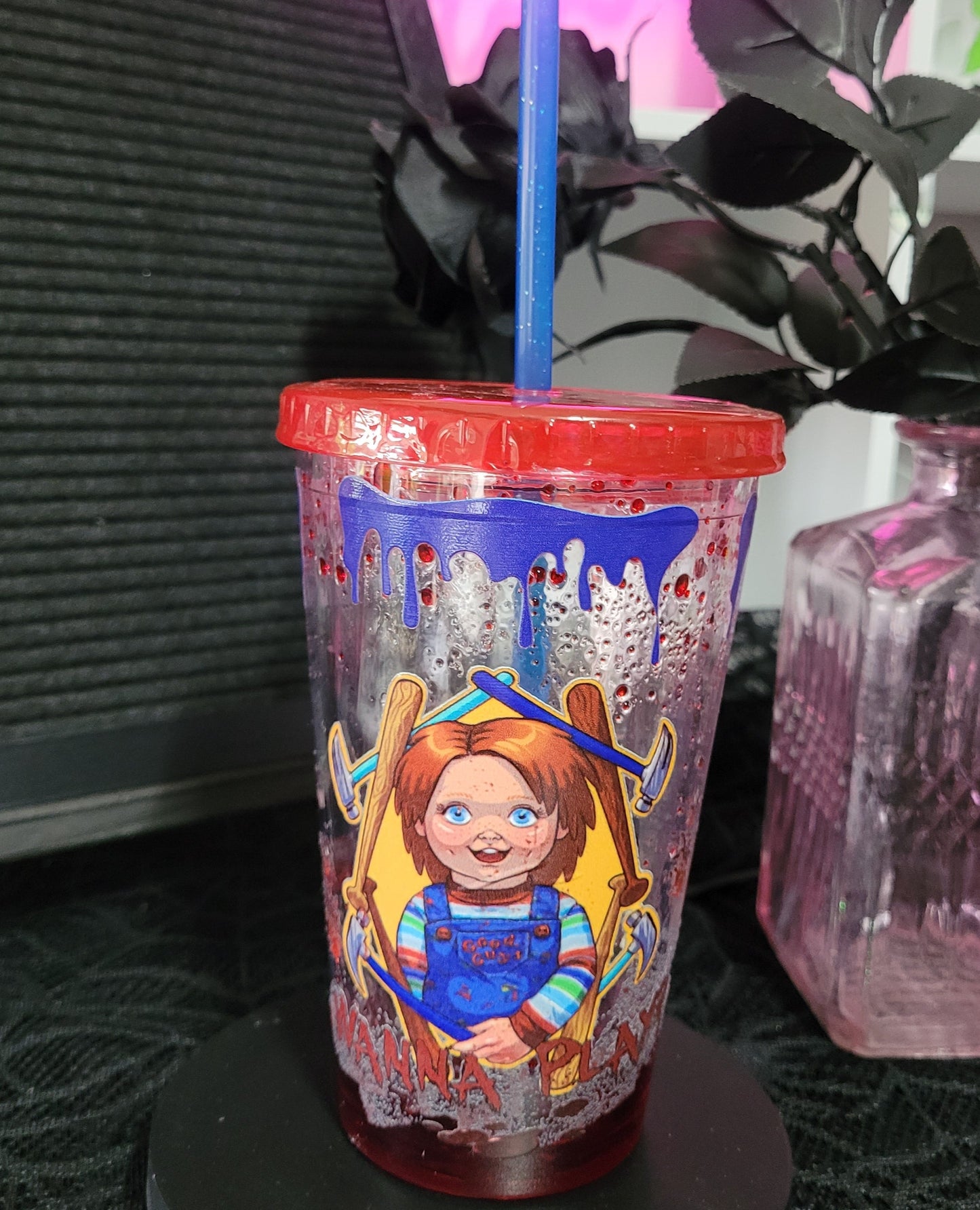 Chucky Blood Drip Horror Tumbler