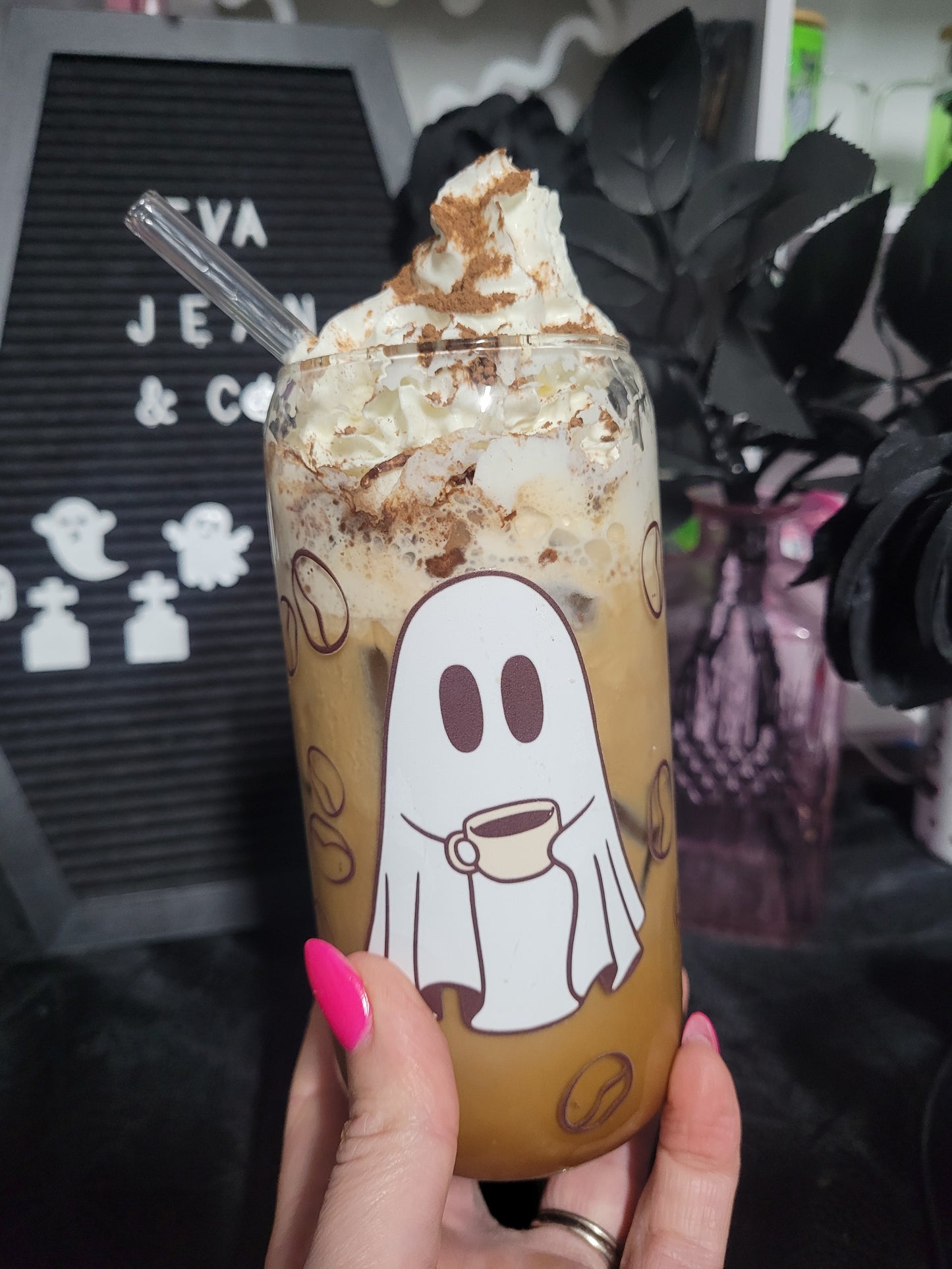 Coffee Bean Ghostie Can Glass