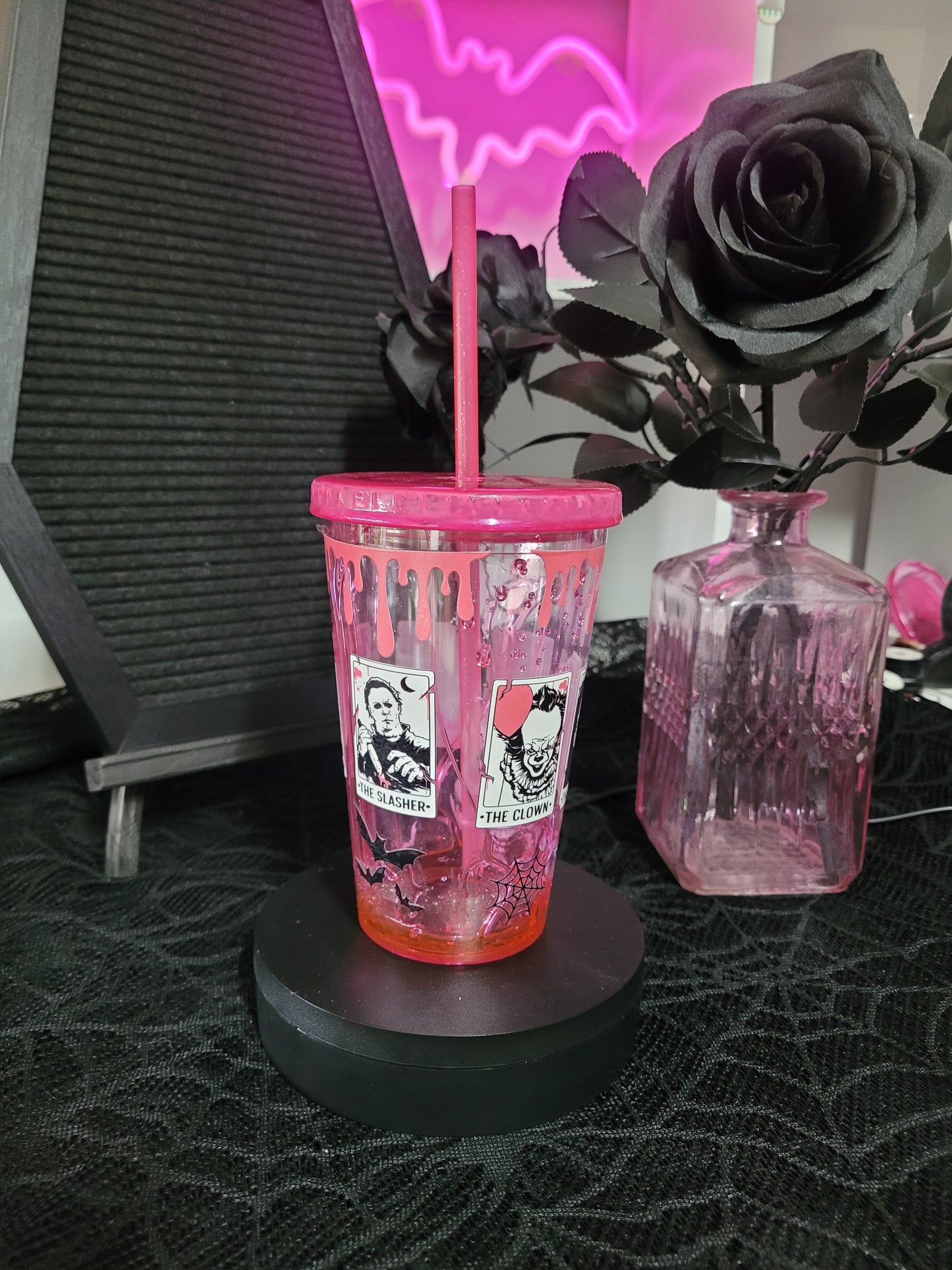 Pink Slime Drip Horror Cards Tumbler - Eva Jean & Co