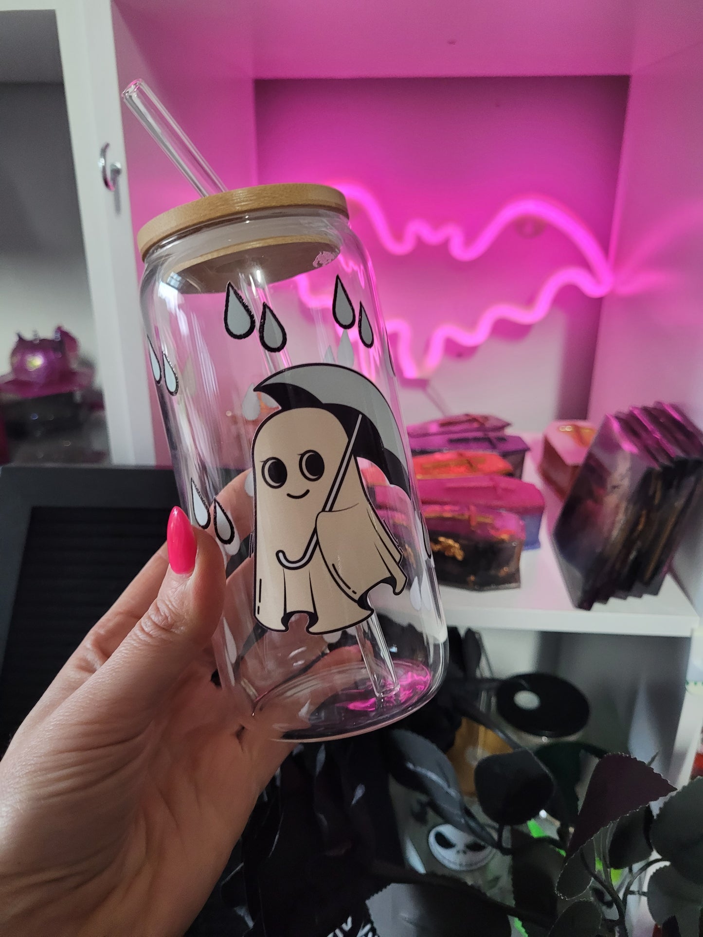 Coffee Bean Ghostie Can Glass