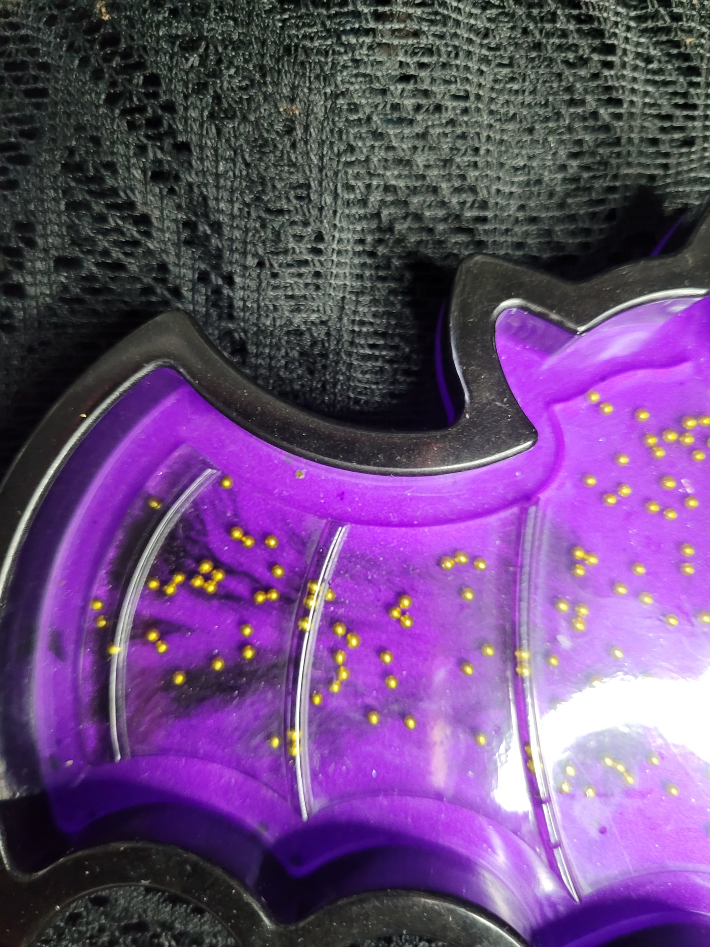 Black Purple Gold  Purple Resin Bat Tray