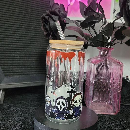 Horror Icon Glass Can Bamboo Lid Eva Jean and Co