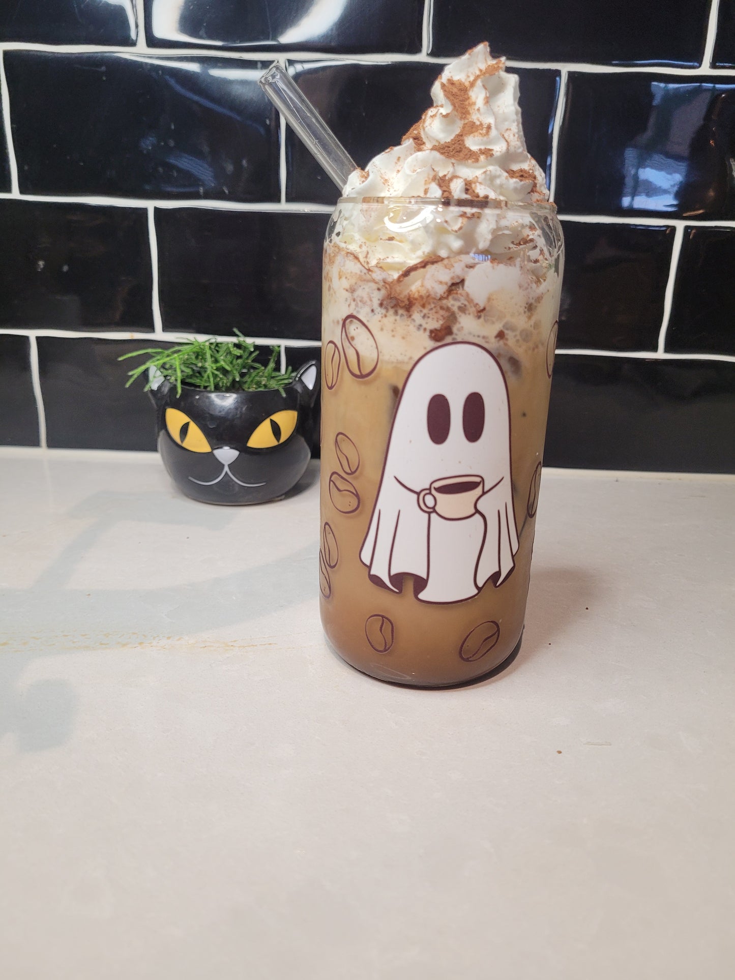 Coffee Bean Ghostie Can Glass