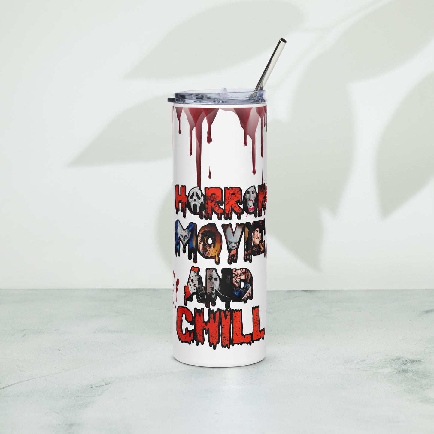 Horror Movie And Chill Steel Tumbler - Eva Jean & Co